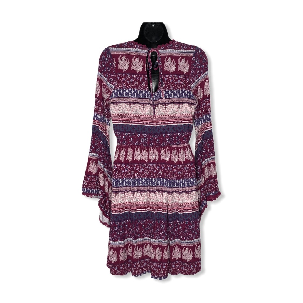 BONGO bell sleeve boho dress | M - Picture 4 of 9